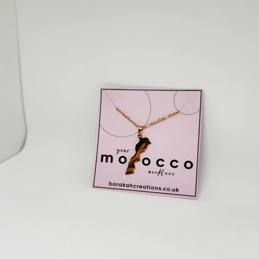Morocco Map Necklace - Stainless Steel