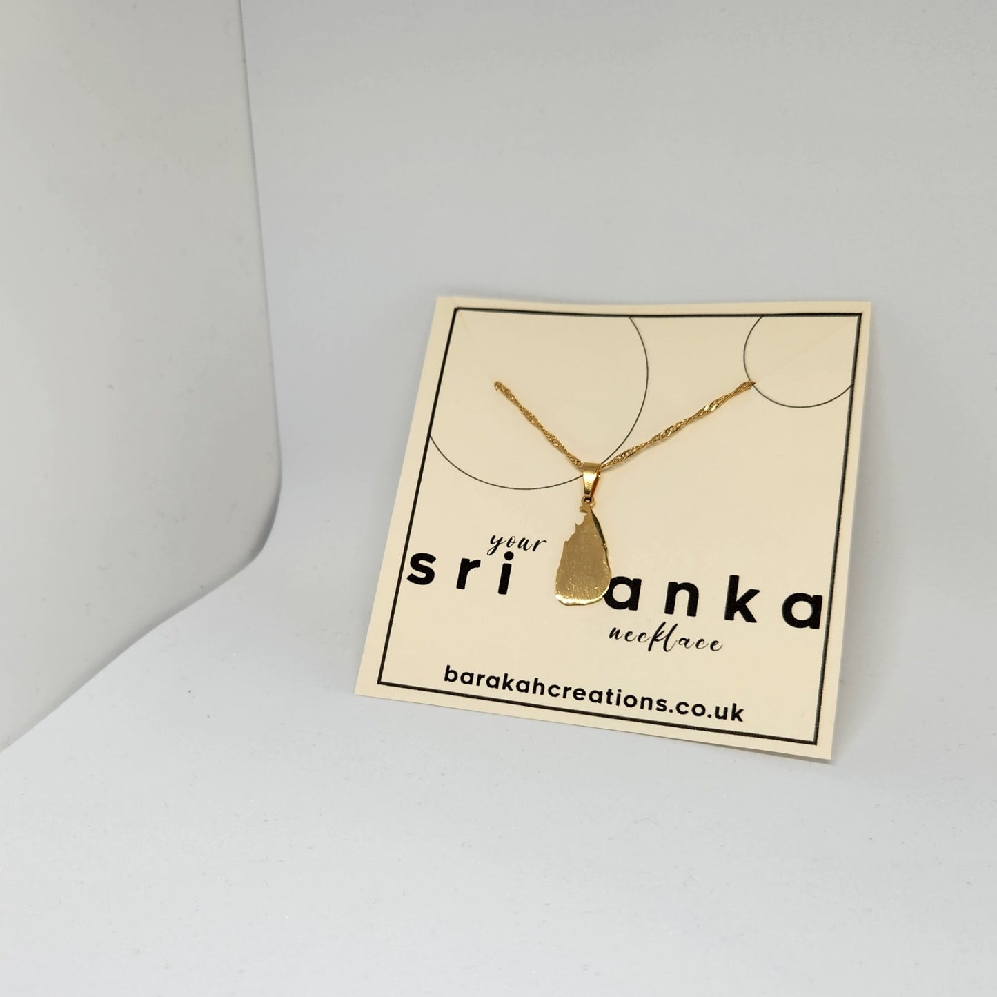 Sri Lanka Map Necklace - Stainless Steel