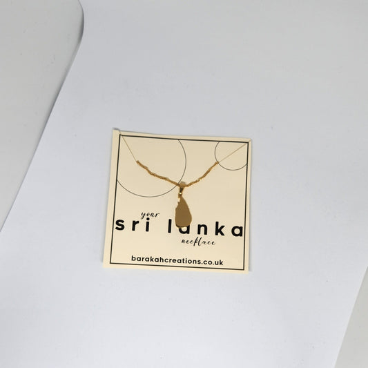 Sri Lanka Map Necklace - Stainless Steel